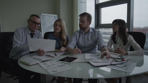 Team working on finances